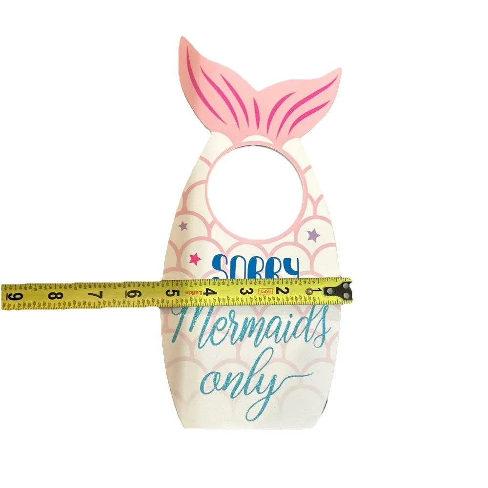 UNICORN Dream In Color Door Knob Hanger Sign Mermaid Shaped Kids Childrens Party
